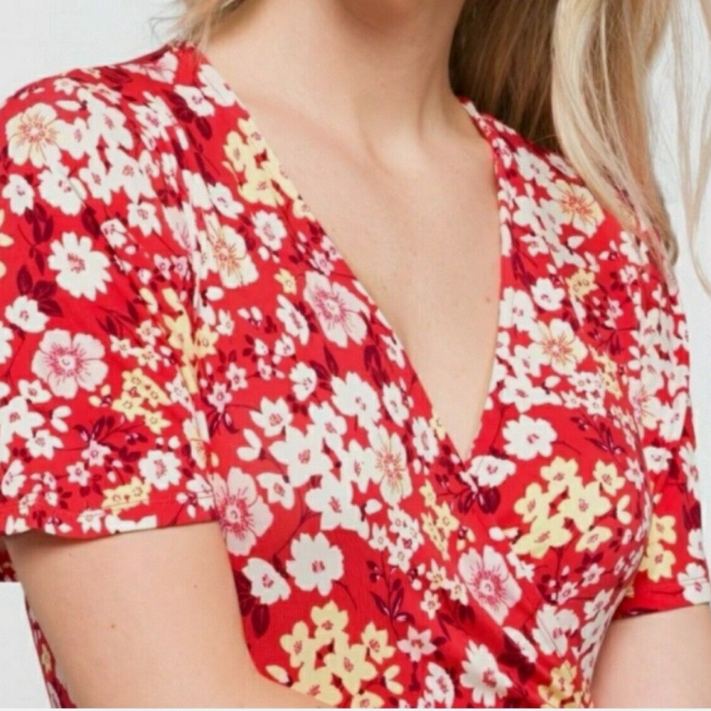 41 Hawthorn Elisse Floral Surplice Empire Waist Cottagecore Maxi Dress Size L
